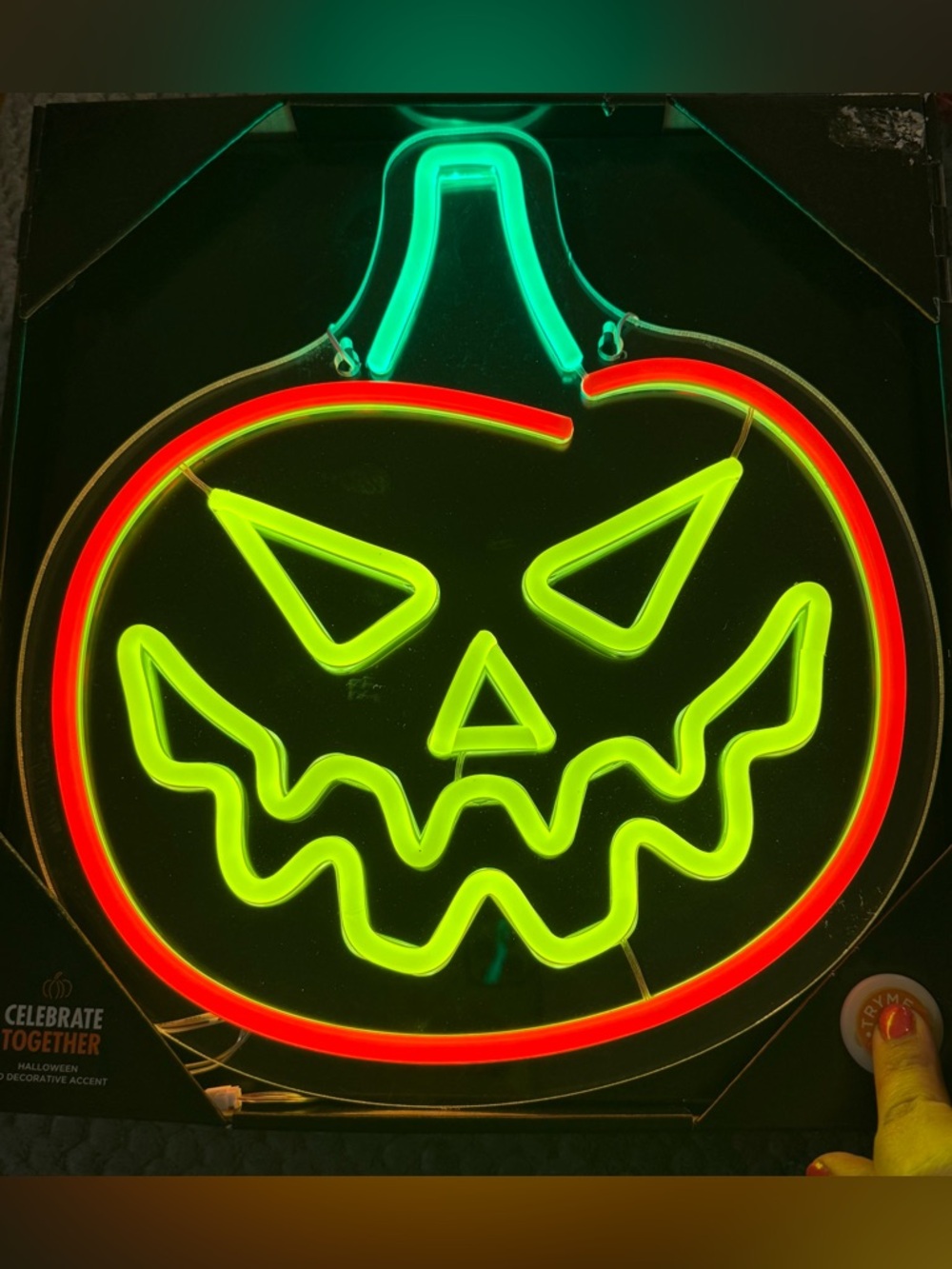 Celebrate together Neon Pumpkin Face Halloween Wall Accent LED decorative accent